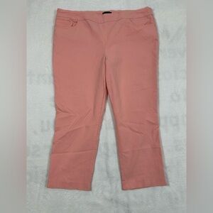 Renuar Pink Cropped Pants Women’s Size 16 High Rise Zip Leg